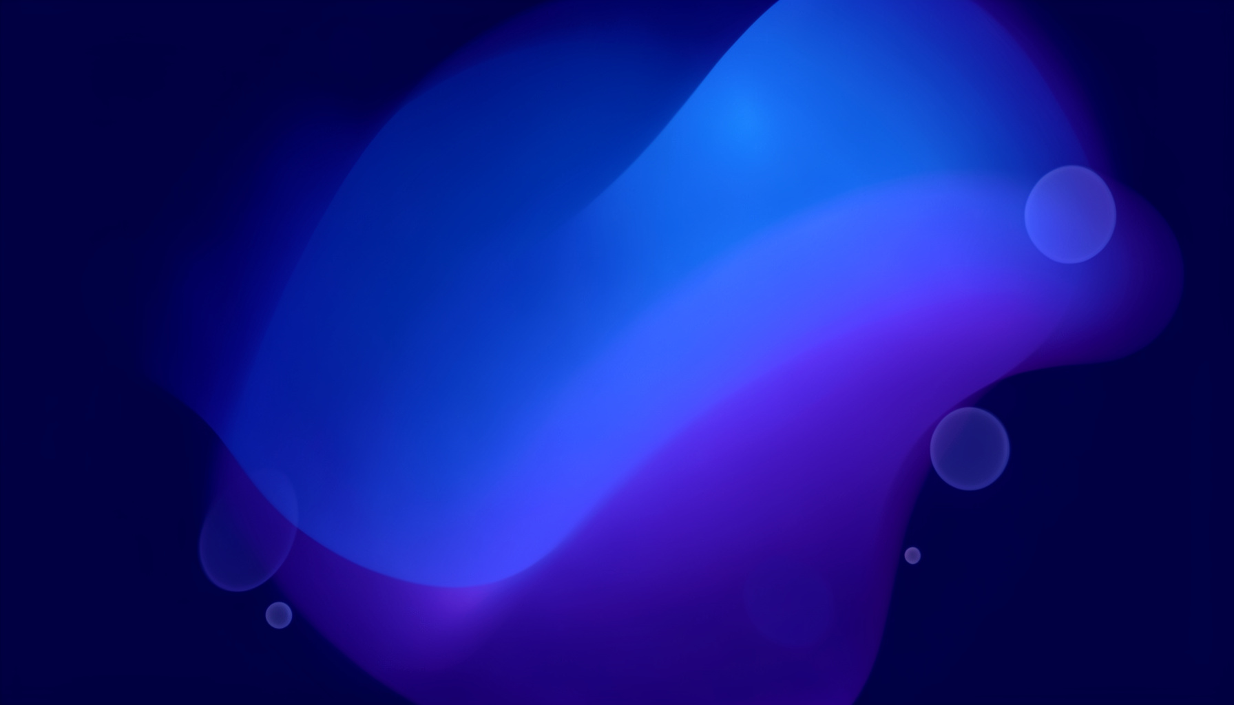 Abstract indigo and violet gradient composition with soft glowing circles on a deep navy background, evoking a calm and modern music streaming aesthetic.