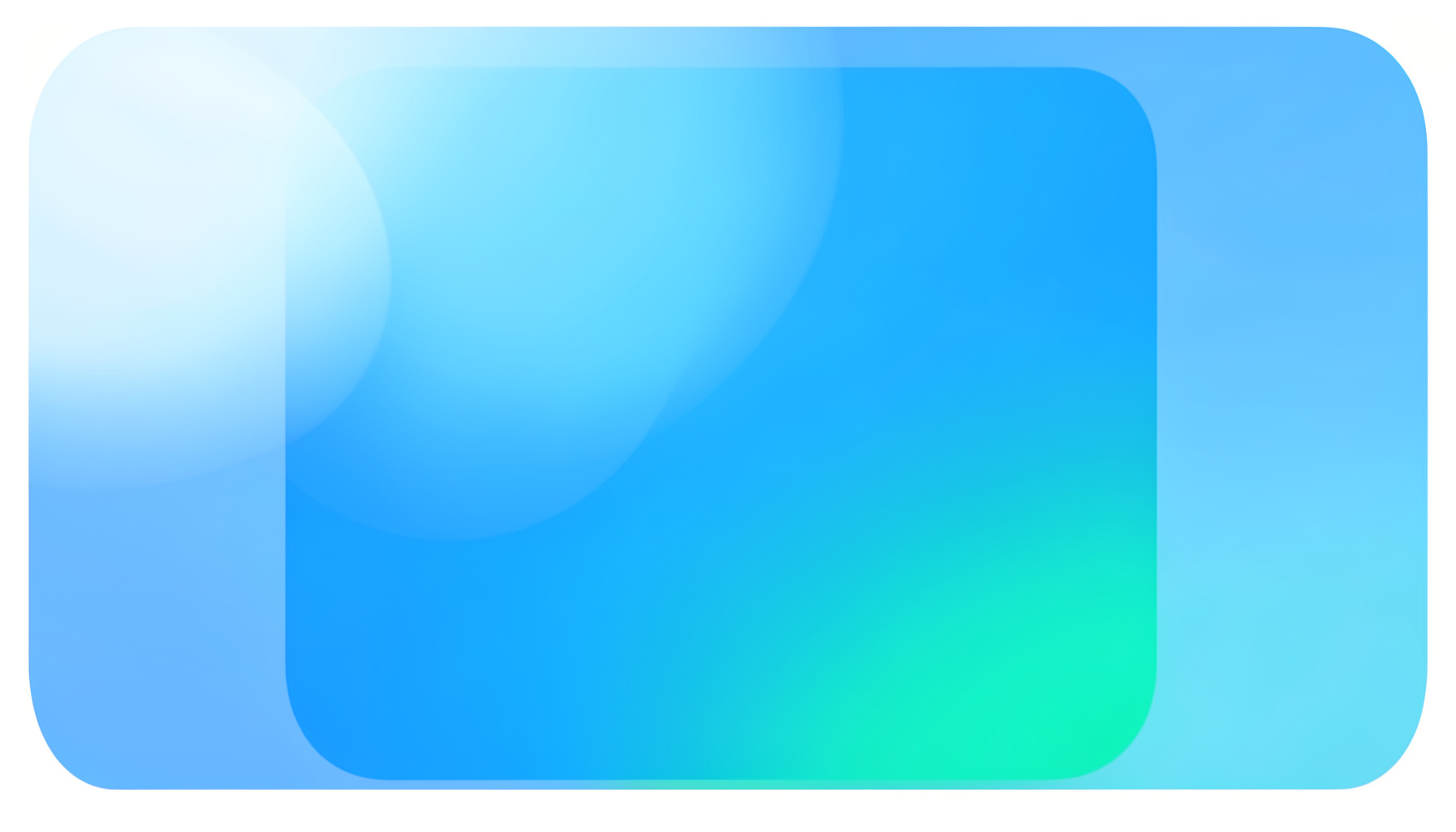 Cool blue and teal gradient block with rounded edges and a soft luminous top-left highlight, evoking a calm and fresh mood.
